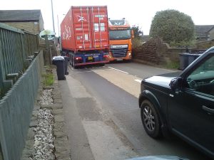 Lorries meet in Flockton - flocktonbypass.co.uk